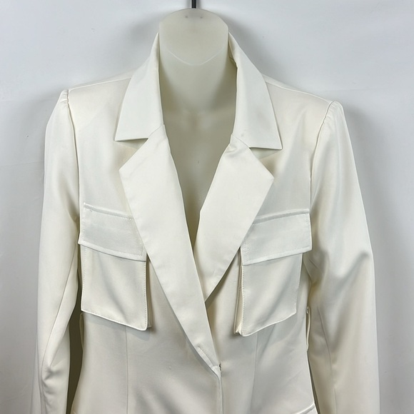 Missguided White Tailored Utility Pockets Blazer Mini Dress Size 6 - Picture 5 of 11